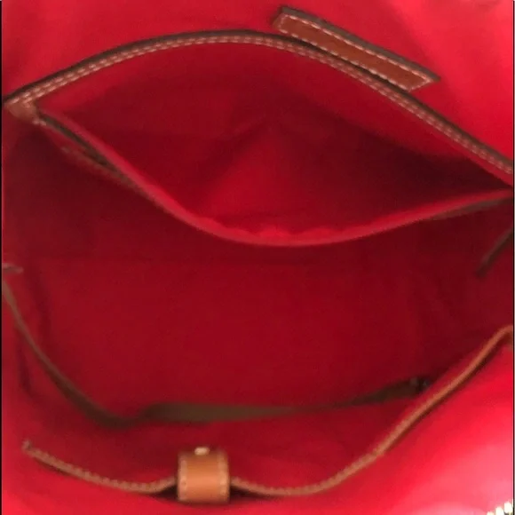 Dooney & Bourke Navy Croc Embossed Satchel with Tan Trim - Picture 10 of 16